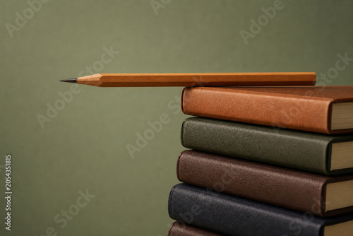 Knowledge and Creativity: Pencil on Stacked Books