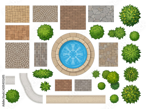 Canvastavla Detailed CAD Landscape Design Collection Overhead View Assets for Outdoor Space