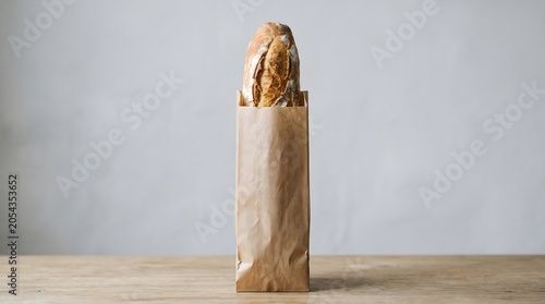 Minimal Baguette Paper Bag Mockup