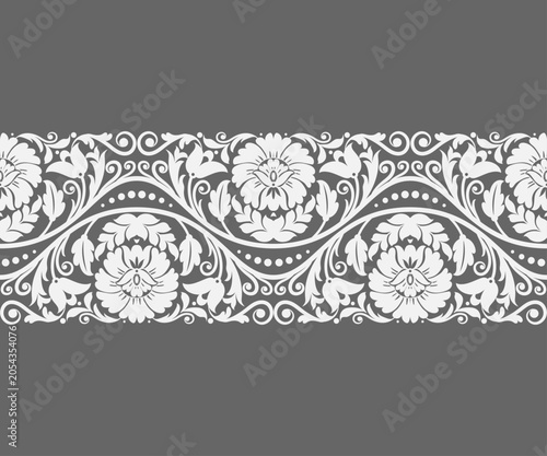 Floral lace pattern and Ethnic Textile neckline design and motif for textile branding Fabric  Design