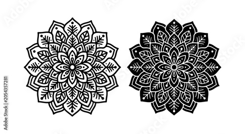 Valokuva Intricate Mandala Designs, Decorative Circular Patterns, Spiritual Symmetry, Bla