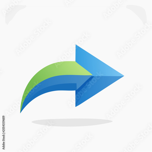Modern Share Icon with Blue and Green Arrow