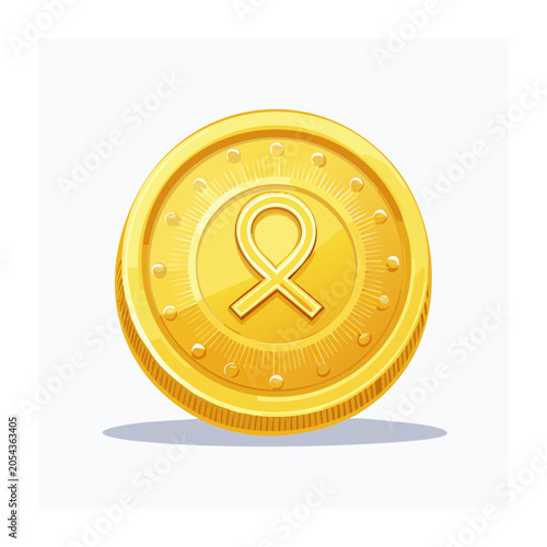 Gold gear icon flat design