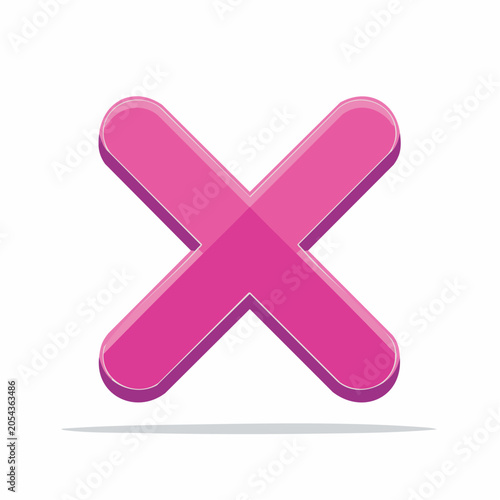 Pink X Mark Icon