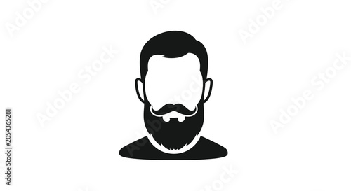 Tableau sur toile Man With Beard And Mustache Black Silhouette