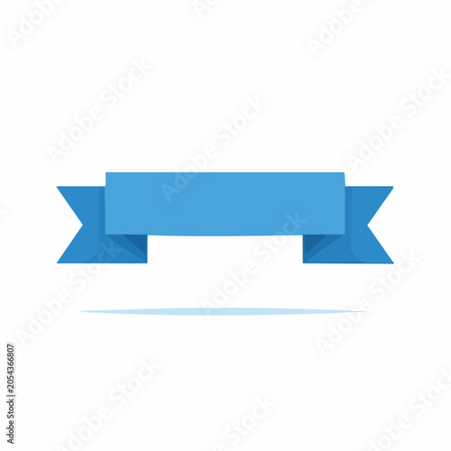 Blue Ribbon Banner with Shadow