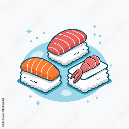 Cute Sushi Illustration