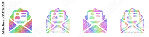 Photos Rainbow color sketch cover letter icon design set