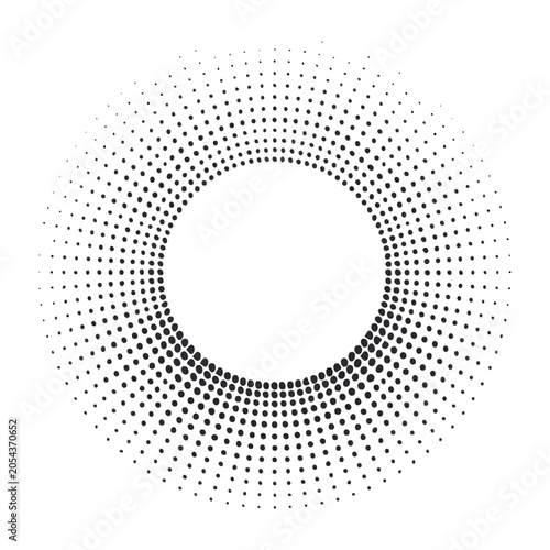 Monochrome Circular Halftone Pattern