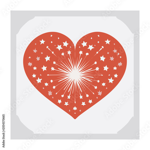 Red Heart with Stars Graphic