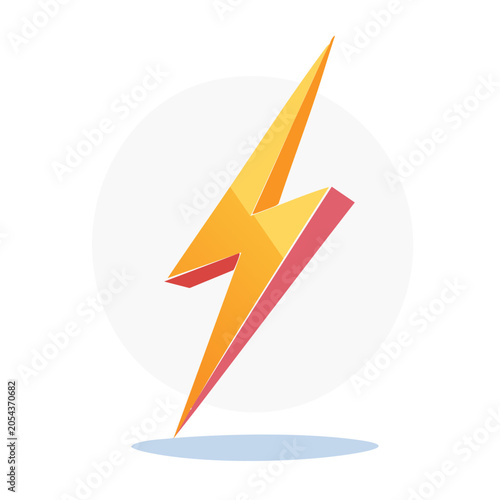 Yellow and red lightning bolt vector graphic