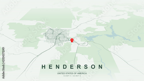 Photography Modern minimalist vector map of Henderson, Nevada, USA