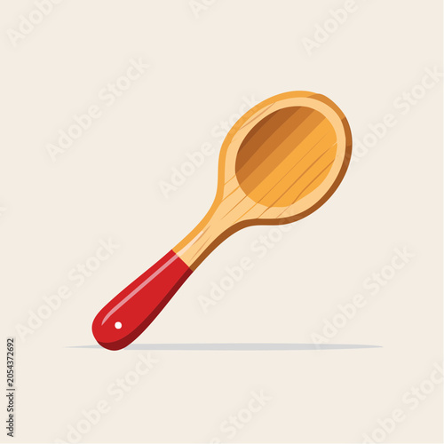 Wooden Spoon with Red Handle