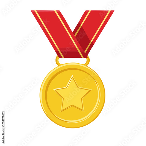 Gold Medal Vector Illustration