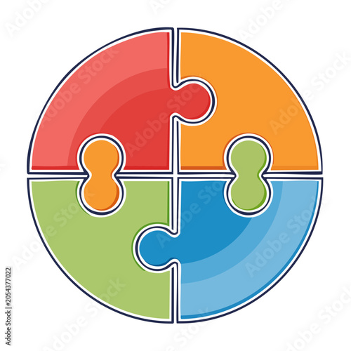 Puzzle Pieces Flat Design Vector