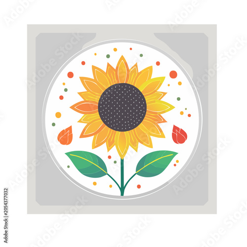 Sunflower Flat Design Illustration
