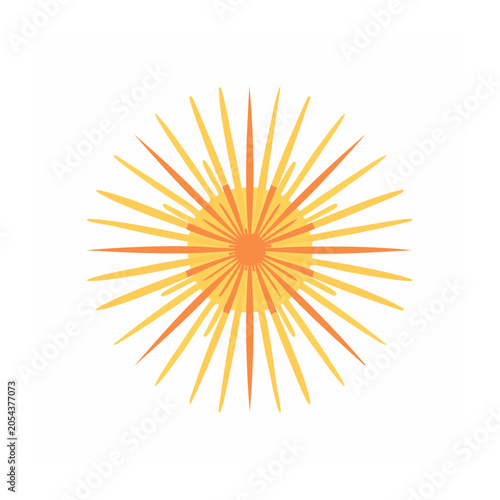 Yellow and Orange Sunburst Graphic Design
