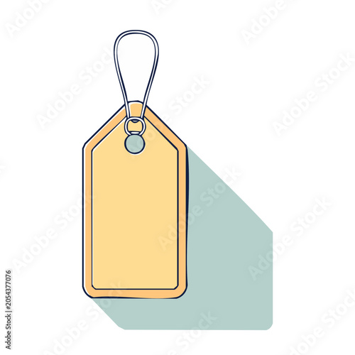 Yellow price tag flat vector illustration