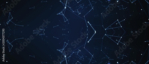 Slika na platnu Glowing Constellations in Dark Night Sky