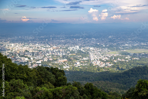 Canvas Print Panoramic view of Chiang Mai, Thailand, from Doi Suthep mountain