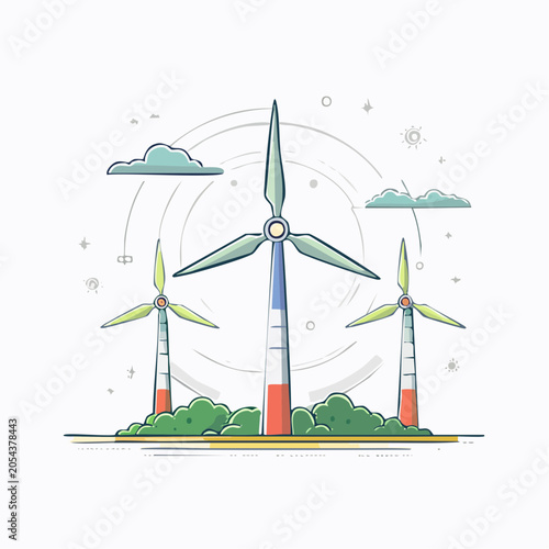 Wind Turbines Illustration