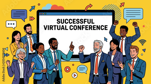 Successful Virtual Conference A Diverse Group of Professionals Celebrates Online Success
