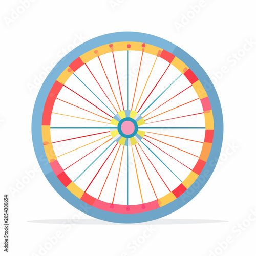 Colorful Bicycle Wheel Illustration