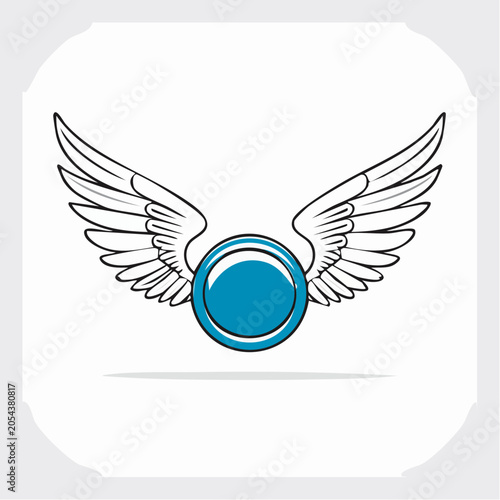 Winged Emblem with Blue Circle