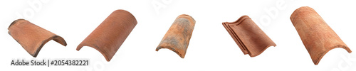 Fényképezés Traditional Terracotta Roof Tiles: Durable Clay Roofing Materials for Residentia