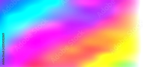 Grainy noisy textured abstract background featuring a vibrant fluid gradient of neon colors for artistic digital design projects