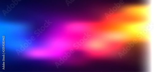 Vibrant abstract background with grainy noisy textured gradient color transitions of blue purple and yellow light