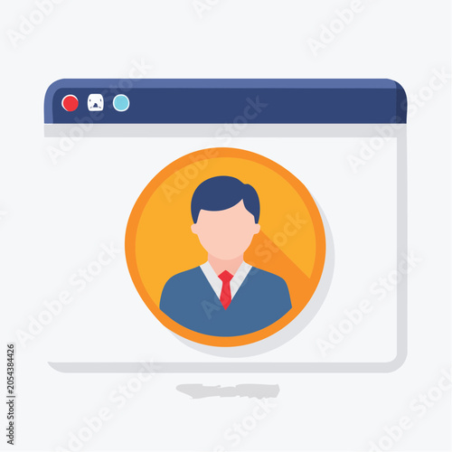 User Profile Icon in a Web Browser Window