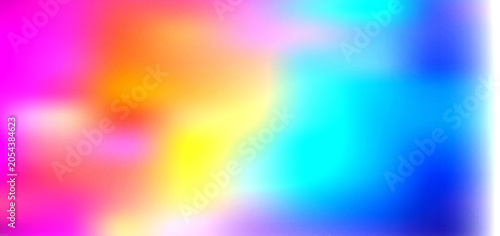 Abstract Grainy noisy textured vibrant wallpaper background featuring a soft rainbow gradient blend of neon pink yellow and electric blue hues