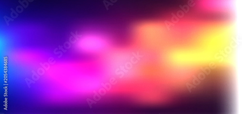 Grainy noisy textured abstract background featuring vibrant gradients of purple pink and yellow light glows for modern digital design projects