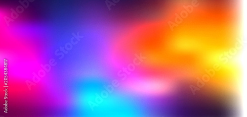 Grainy noisy textured abstract background featuring a vibrant fluid gradient of neon pink blue and warm orange light fusion art