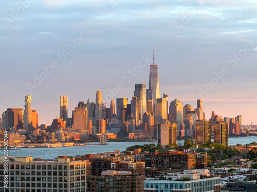 View of Downtown New York City during sunset	
