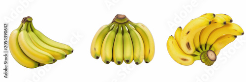 Isolated Bunch of Fresh Bananas Fruit 3D Illustration Transparent Background Healthy Snack Organic Food Vitamin Nutrition Culinary Ingredient Agriculture Graphic High Resolution Commercial Microstock 
