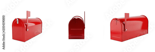 Isolated Red Mailbox Post Box Letter Shipping 3D Render Transparent Background Mailbox Icon Communication Correspondence Envelope Box Graphic High Resolution Commercial Microstock Clip Art Design Asse