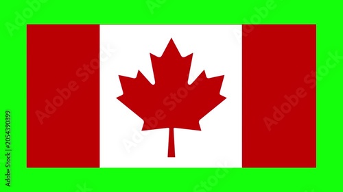 Official Canada National Flag Zooming Out and Centered on Green Screen Background for Global Projects