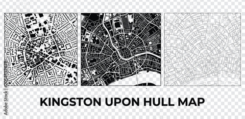 Foto Kingston upon hull city map set, england, uk