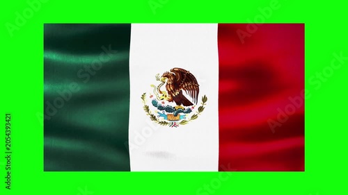 Official Mexico National Flag Waving and Zooming Out on Green Screen Background for Global Projects