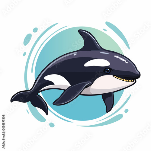 Cartoon Orca Whale Illustration