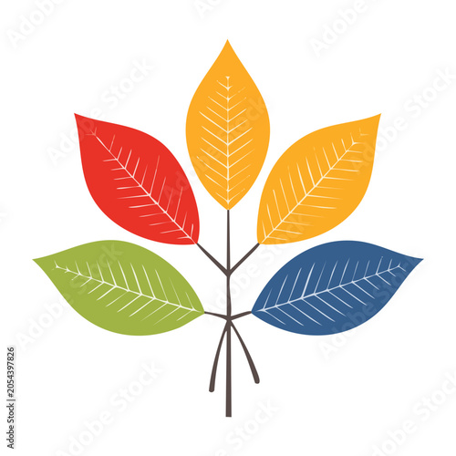 Colorful autumn leaves flat design vector