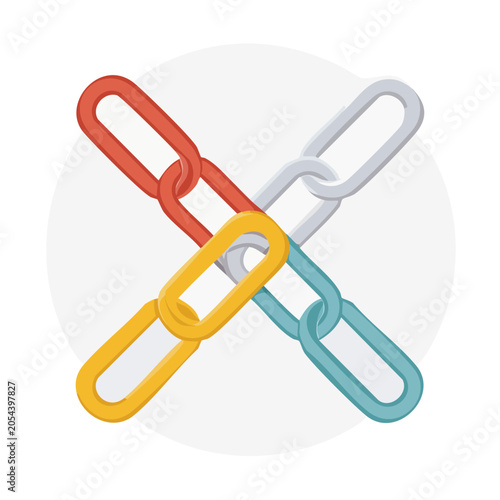 Colorful Metal Links Flat Design