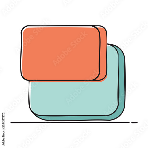 Hand drawn stacked boxes vector illustration
