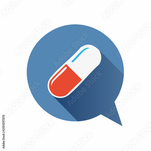 Medical Pill in Speech Bubble Icon