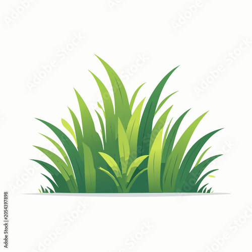 Illustration of Lush Green Grass Blades