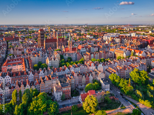Beautiful MainTown in Gdansk in the light of setting sun. Poland