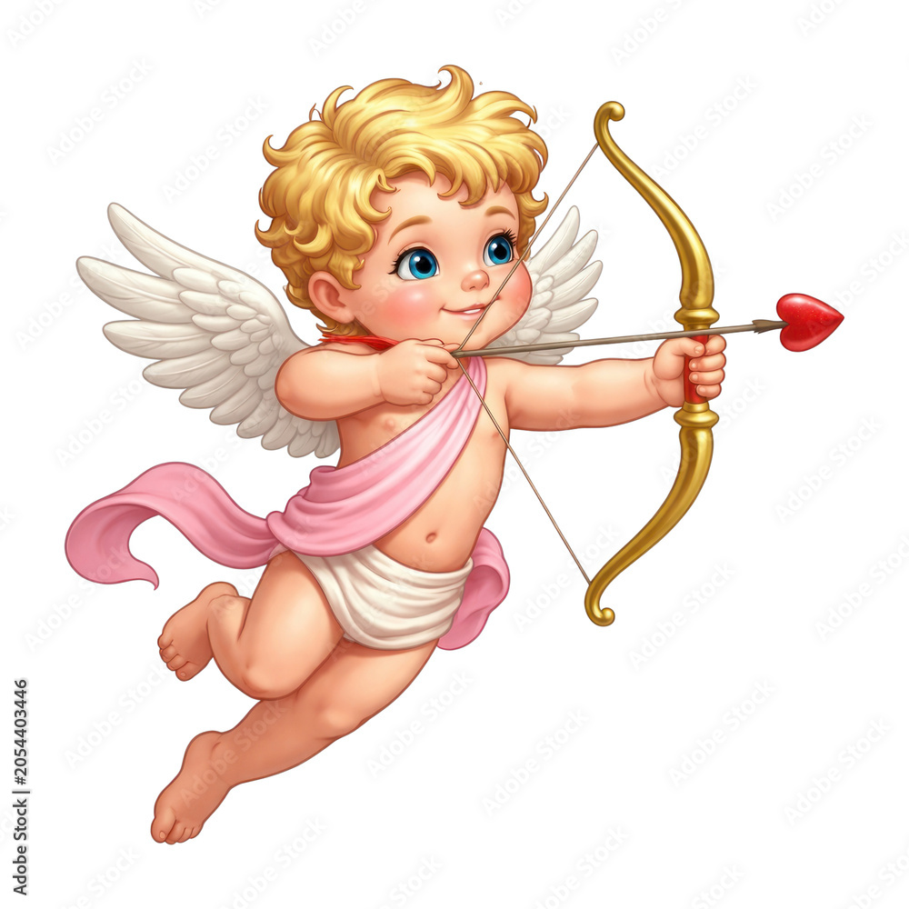 Naklejka premium PNG Cute cherub with bow.
