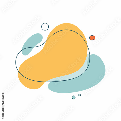 Abstract Organic Shapes with Outline